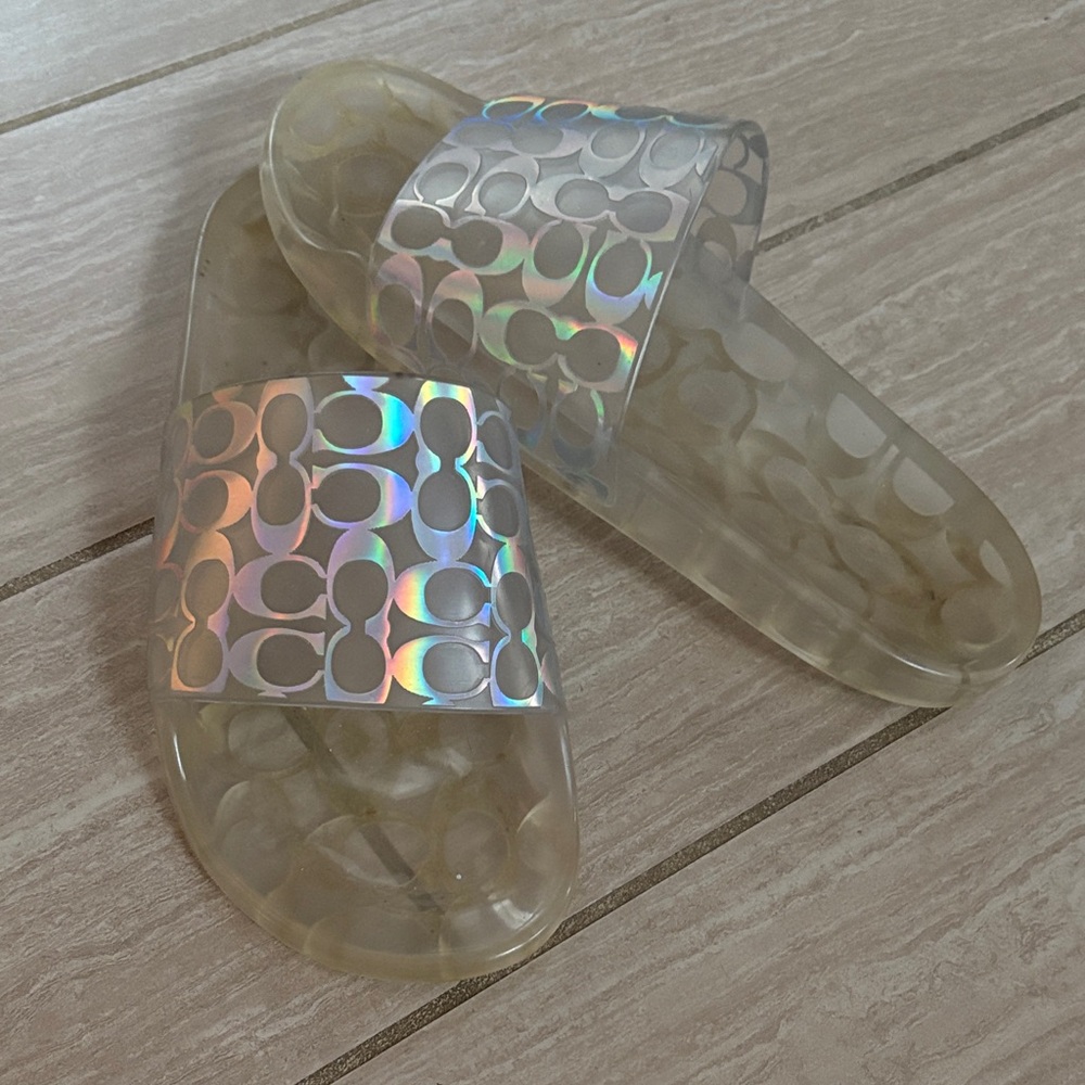 Coach Iridescent Slide Sandals